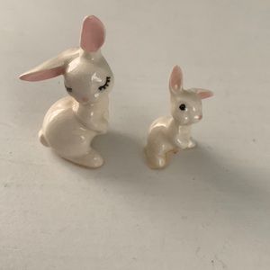 Porcelain miniature rabbit with baby